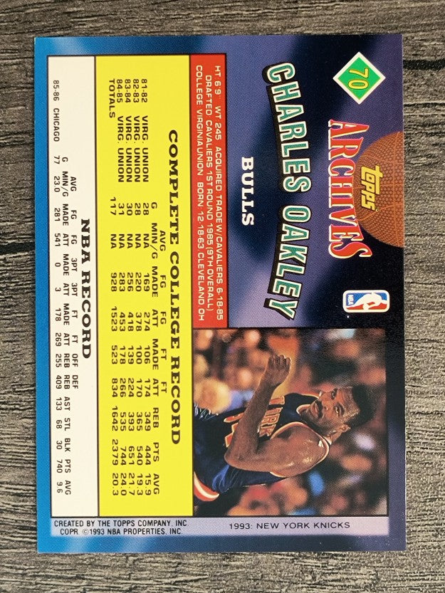 1992-93 Topps Archives #70 Charles Oakley