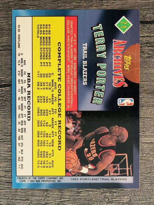 1992-93 Topps Archives #71 Terry Porter