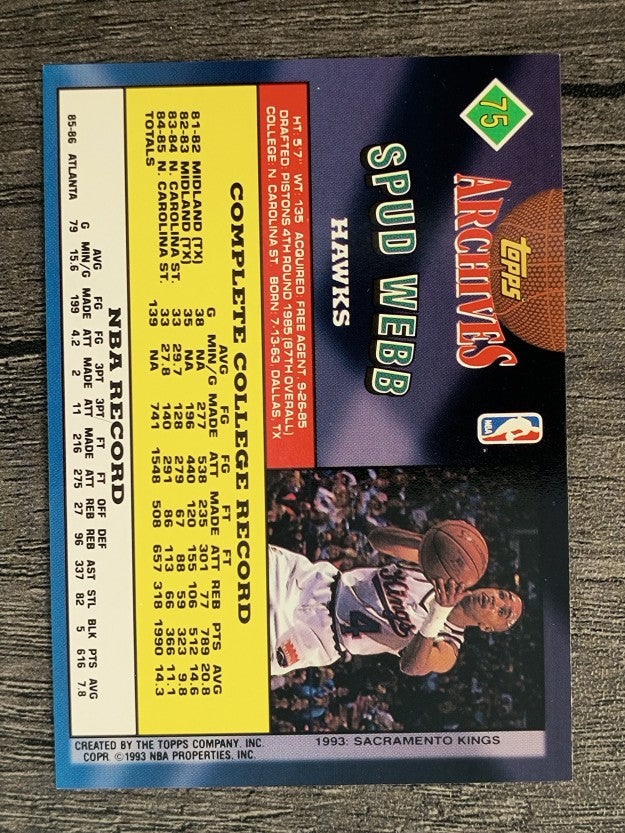 1992-93 Topps Archives #75 Spud Webb