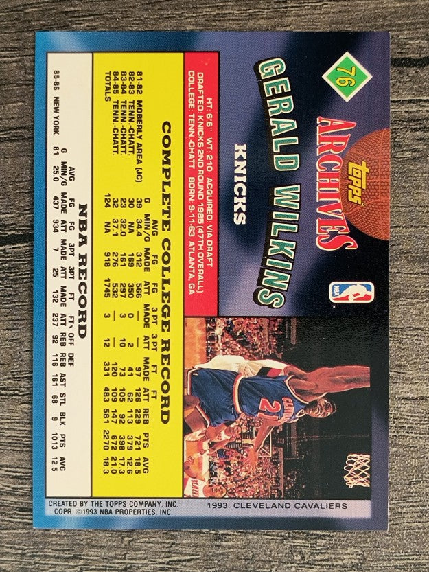 1992-93 Topps Archives #76 Gerald Wilkins