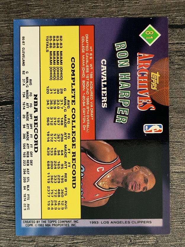 1992-93 Topps Archives #81 Ron Harper
