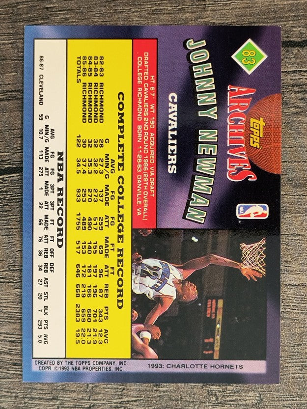 1992-93 Topps Archives #83 Johnny Newman