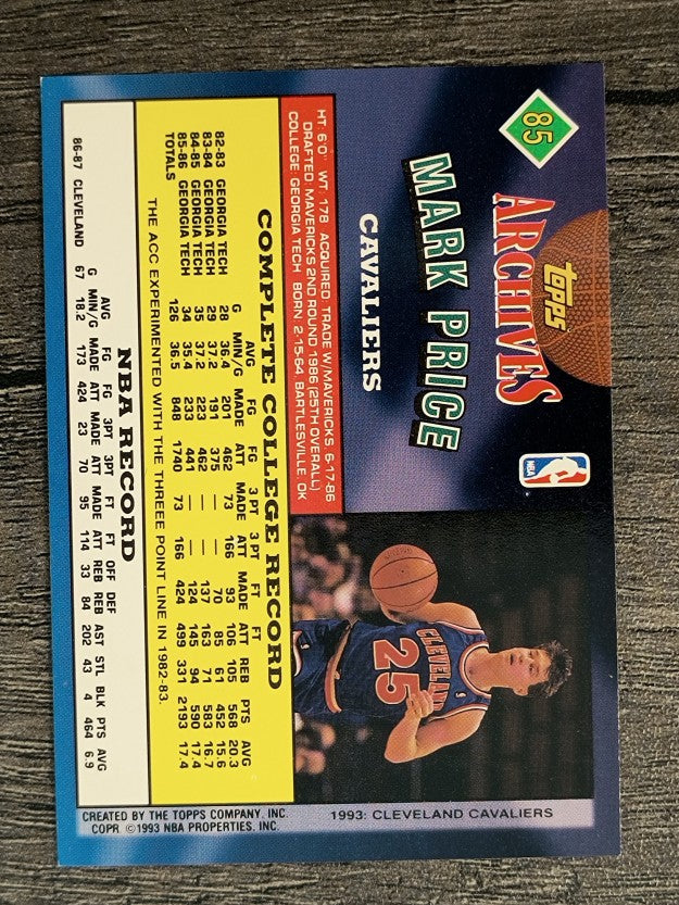 1992-93 Topps Archives #85 Mark Price