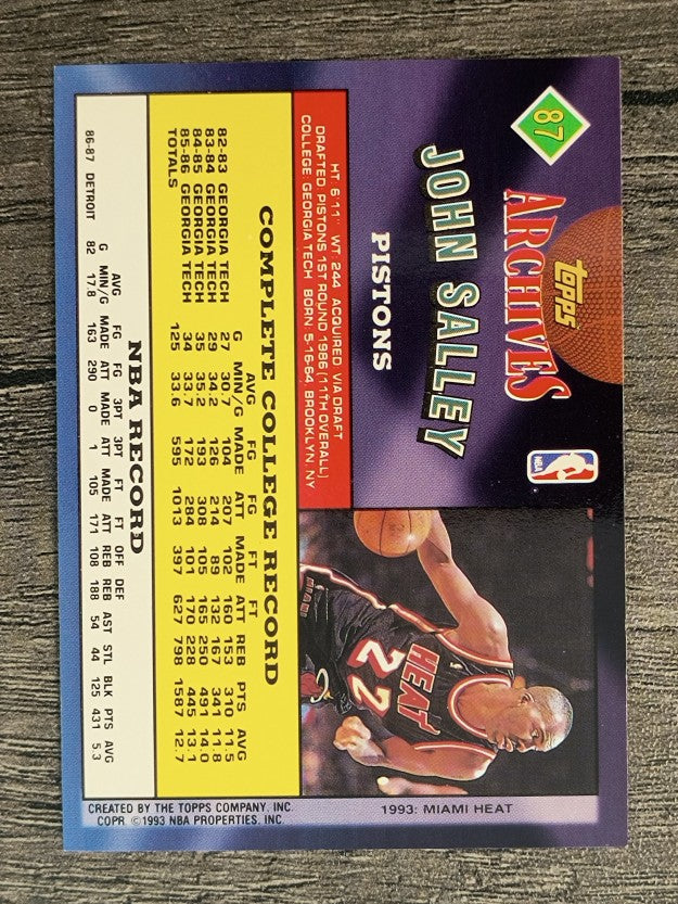 1992-93 Topps Archives #87 John Salley