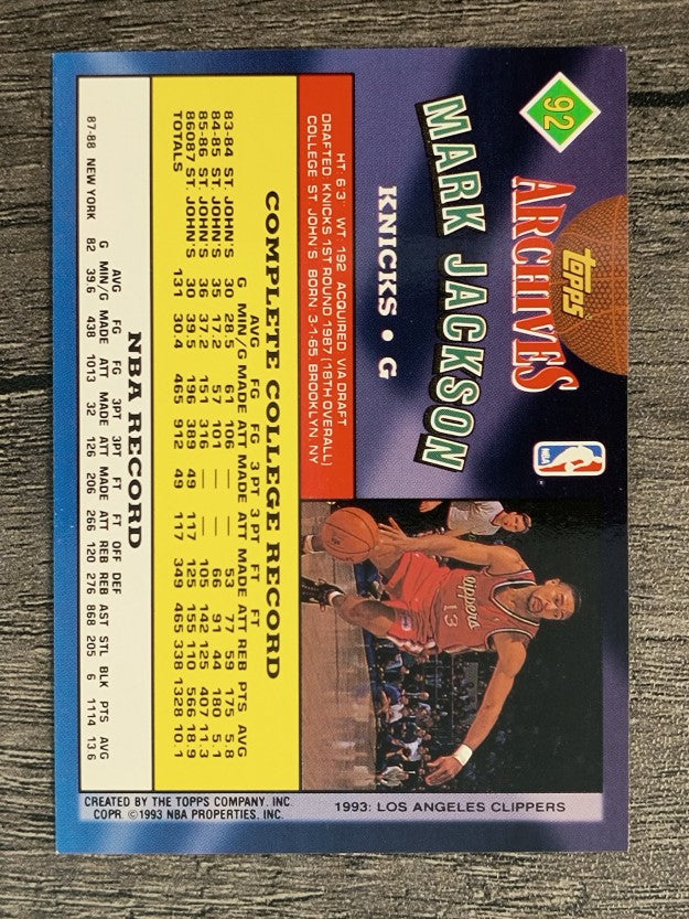 1992-93 Topps Archives #92 Mark Jackson