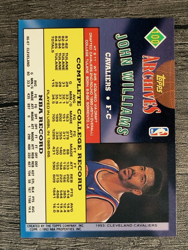 1992-93 Topps Archives #100 John Williams