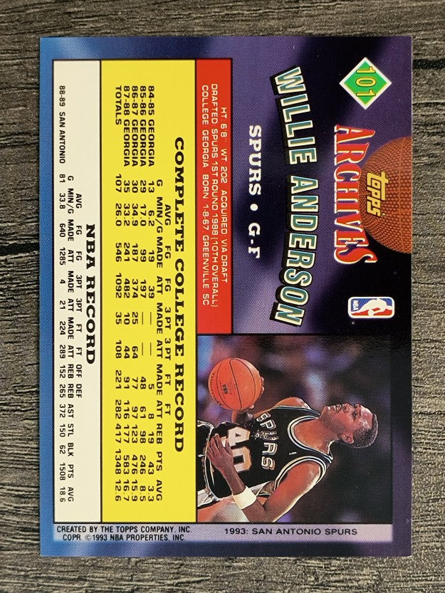 1992-93 Topps Archives #101 Willie Anderson