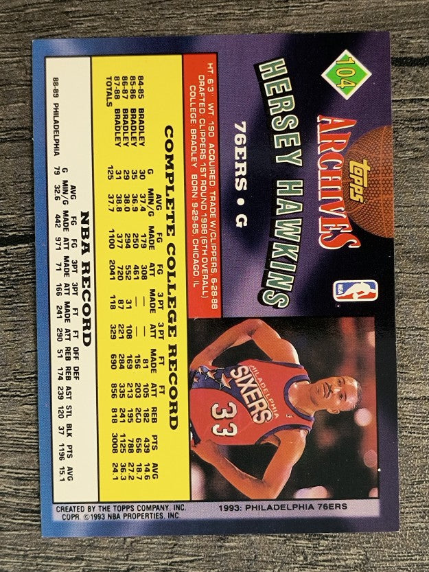 1992-93 Topps Archives #104 Hersey Hawkins
