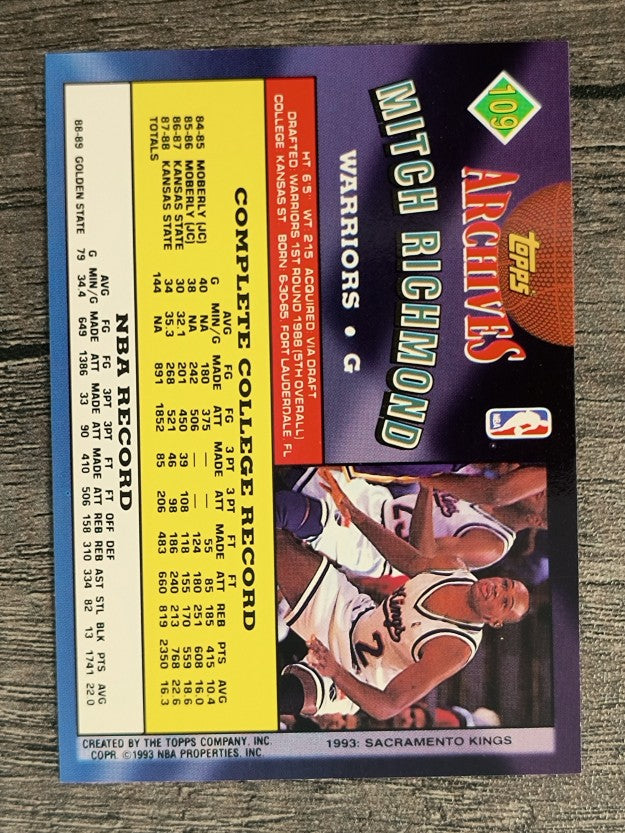 1992-93 Topps Archives #109 Mitch Richmond