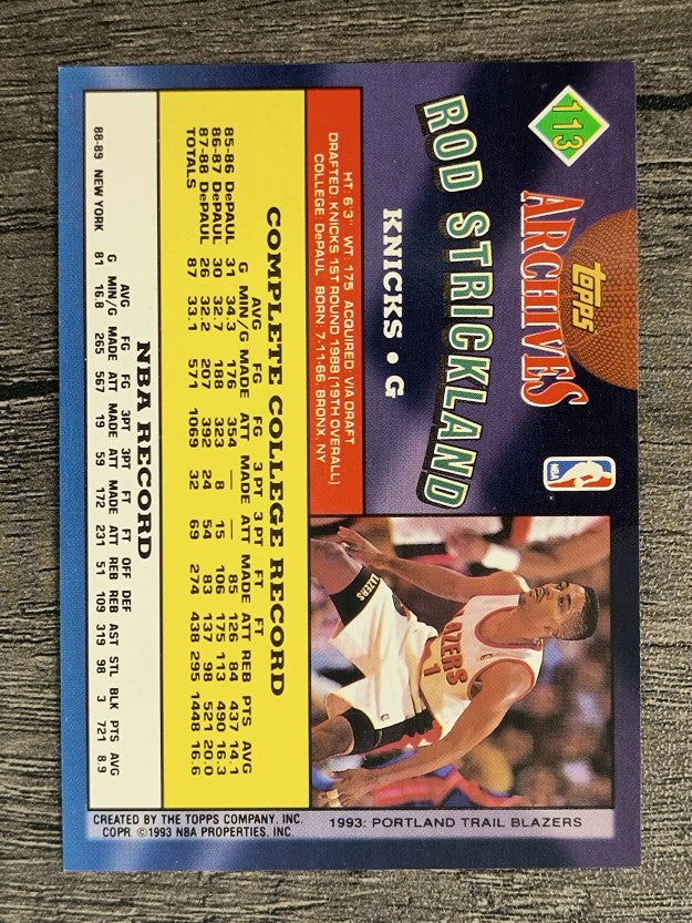 1992-93 Topps Archives #113 Rod Strickland
