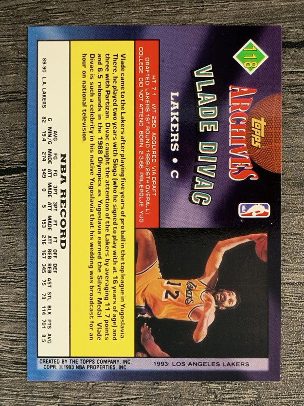 1992-93 Topps Archives #118 Vlade Divac