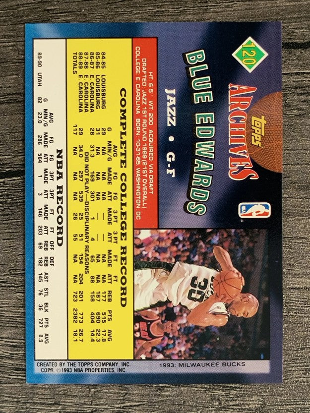 1992-93 Topps Archives #120 Blue Edwards