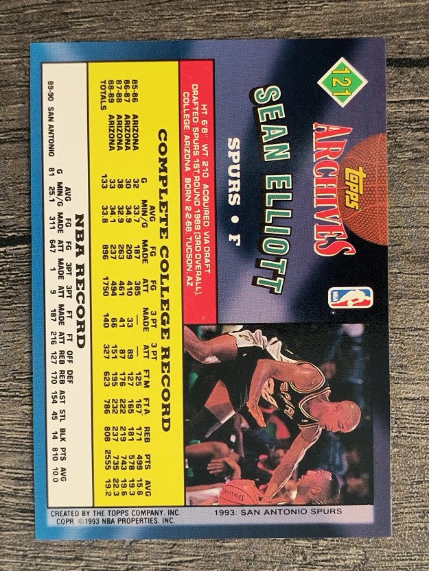 1992-93 Topps Archives #121 Sean Elliott