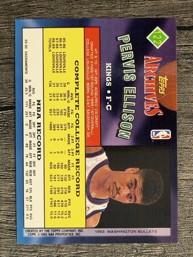 1992-93 Topps Archives #122 Pervis Ellison