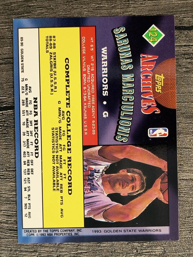 1992-93 Topps Archives #124 Sarunas Marciulionis