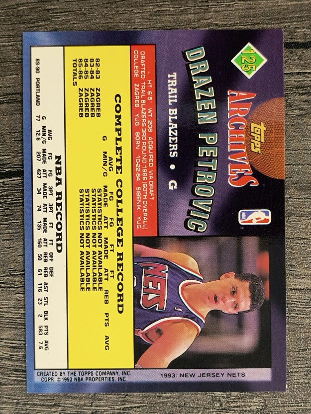 1992-93 Topps Archives #125 Drazen Petrovic