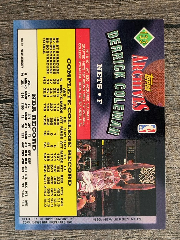 1992-93 Topps Archives #133 Derrick Coleman
