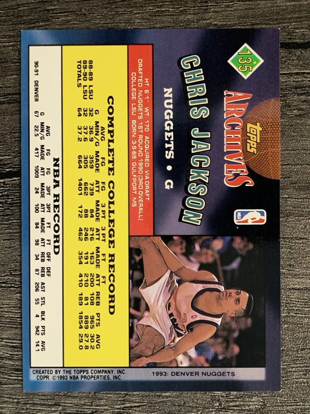 1992-93 Topps Archives #135 Chris Jackson