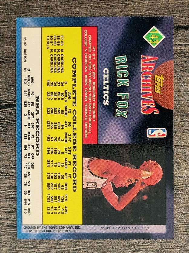 1992-93 Topps Archives #143 Rick Fox (NM)