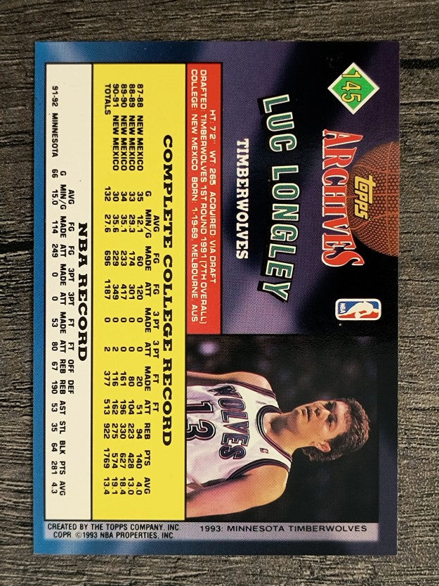1992-93 Topps Archives #145 Luc Longley