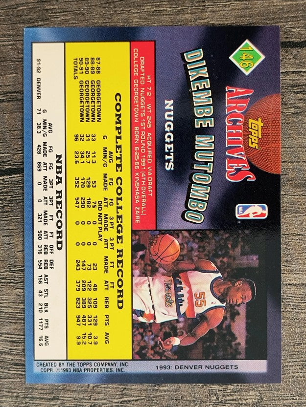 1992-93 Topps Archives #146 Dikembe Mutombo