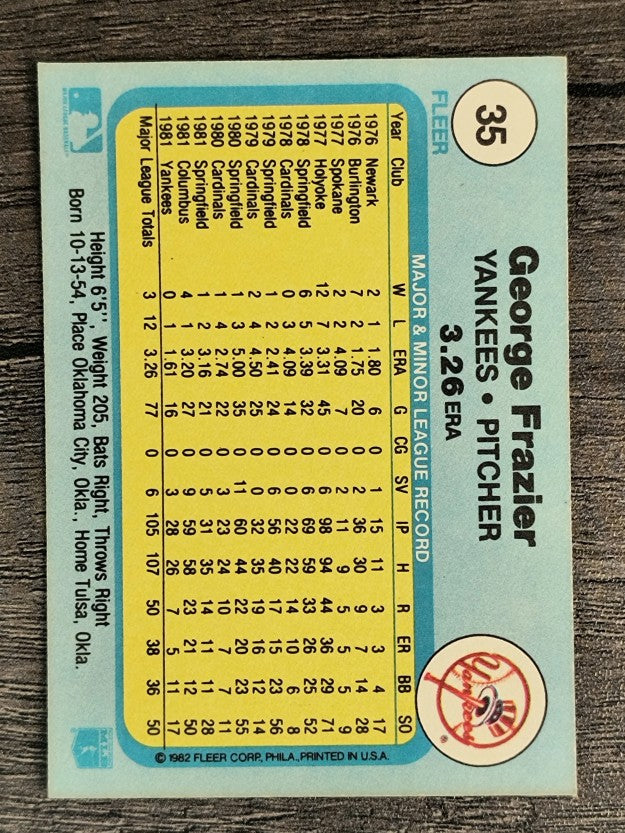1982 Fleer #35 George Frazier