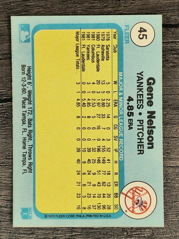 1982 Fleer #45 Gene Nelson