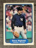 1982 Fleer #52 Dave Righetti RC