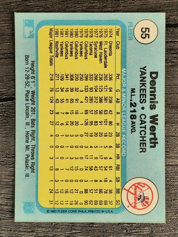 1982 Fleer #55 Dennis Werth