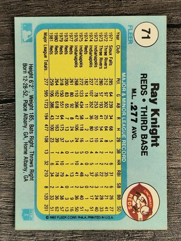 1982 Fleer #71 Ray Knight