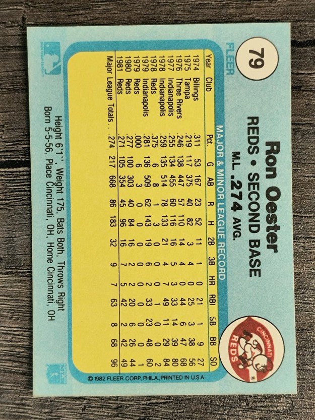 1982 Fleer #79 Ron Oester