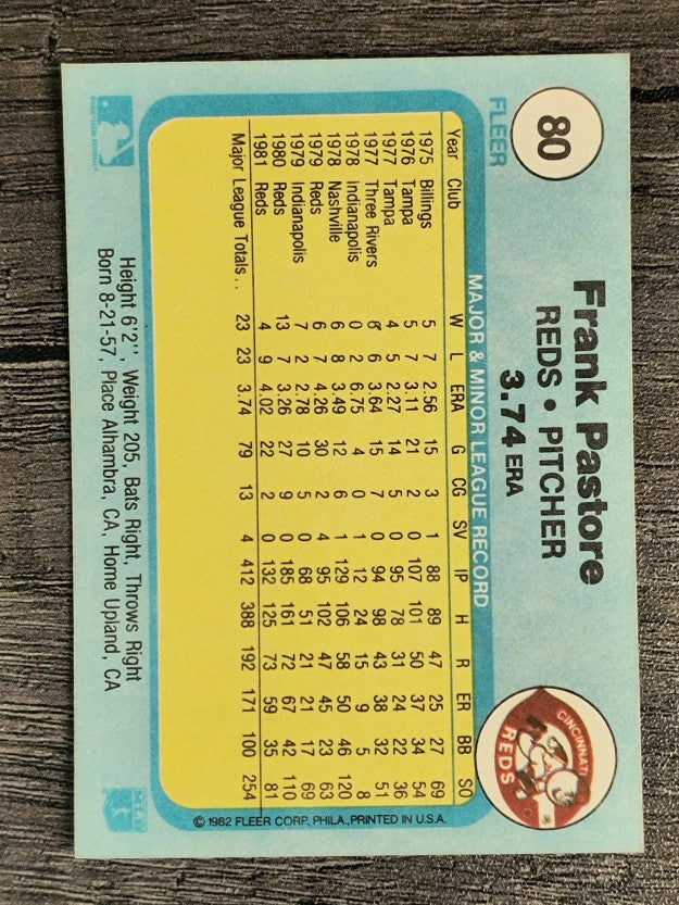 1982 Fleer #80 Frank Pastore