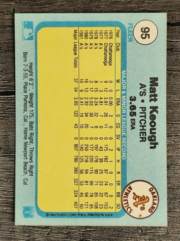 1982 Fleer #95 Matt Keough