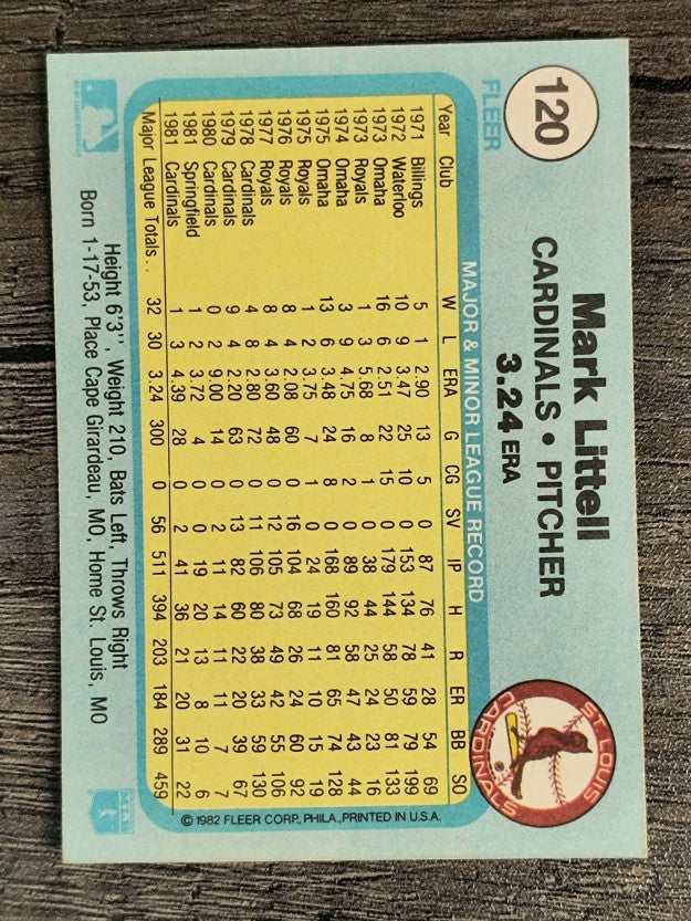 1982 Fleer #120 Mark Littell