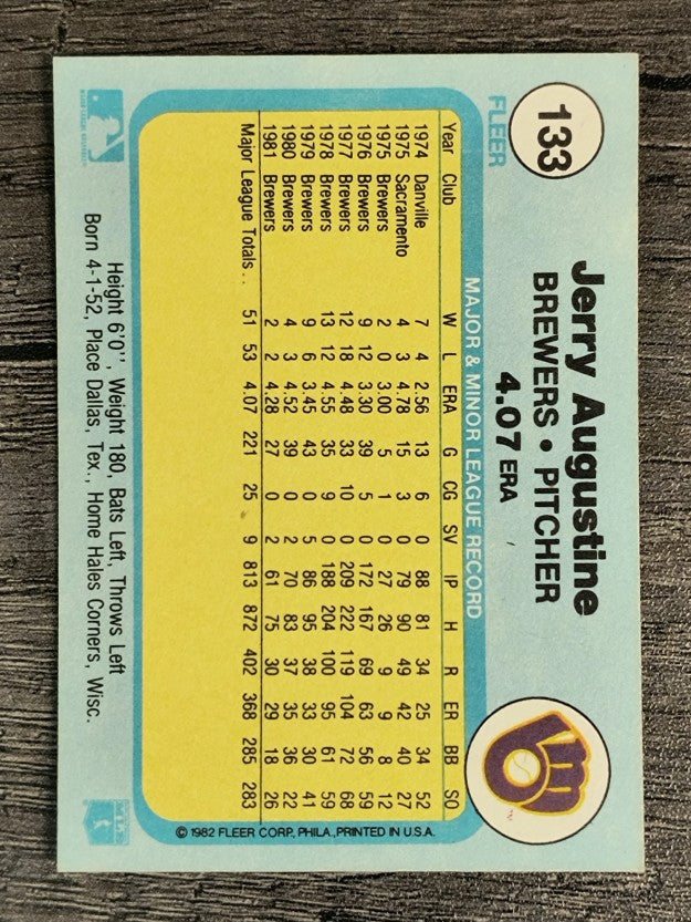 1982 Fleer #133 Jerry Augustine