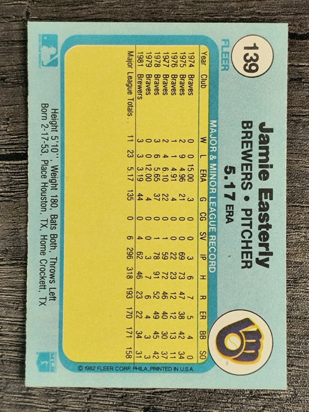 1982 Fleer #139 Jamie Easterly