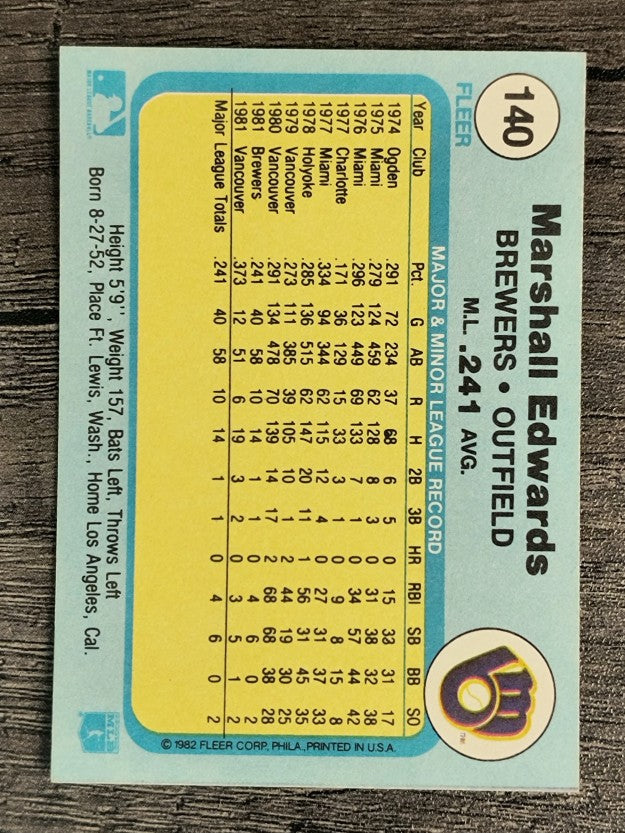 1982 Fleer #140 Marshall Edwards