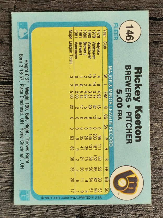 1982 Fleer #146 Rickey Keeton