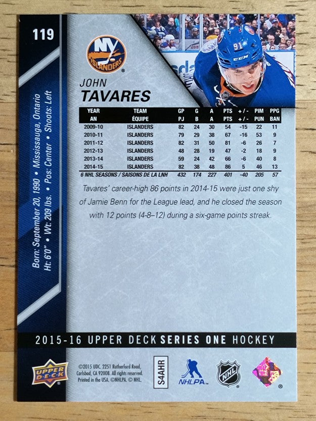 2015-16 Upper Deck #119 John Tavares
