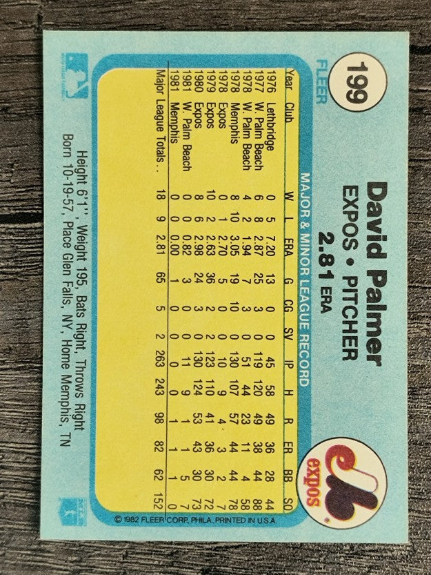 1982 Fleer #199 David Palmer