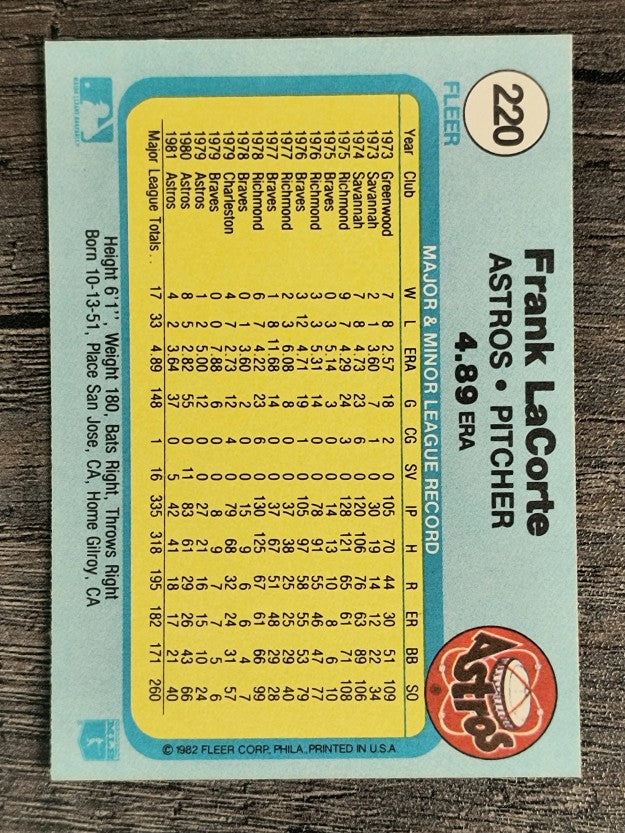 1982 Fleer #220 Frank LaCorte