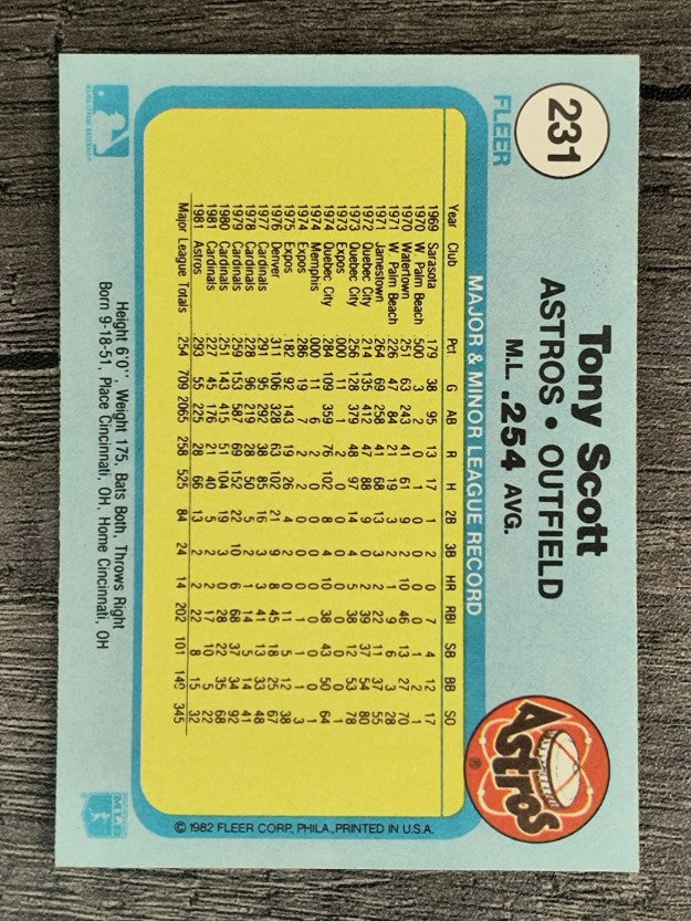 1982 Fleer #231 Tony Scott