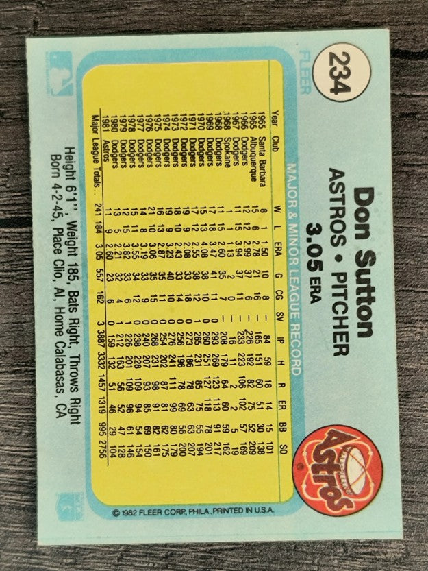 1982 Fleer #234 Don Sutton
