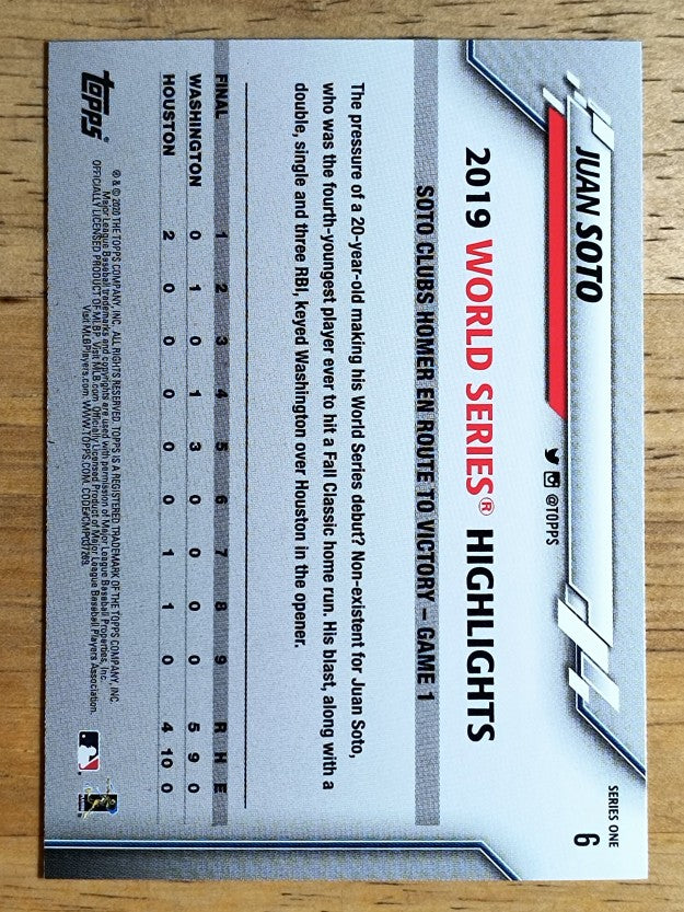 2020 Topps #6 Juan Soto WSH