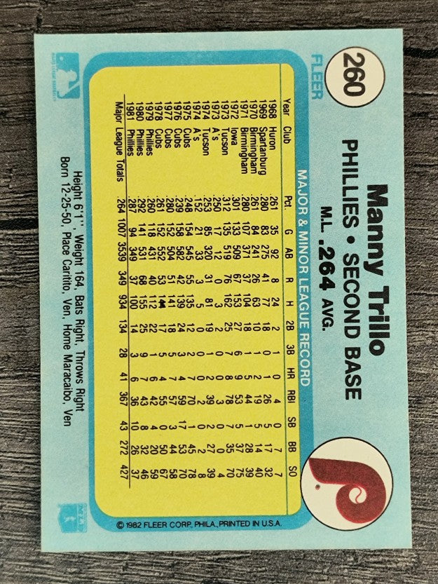1982 Fleer #260 Manny Trillo