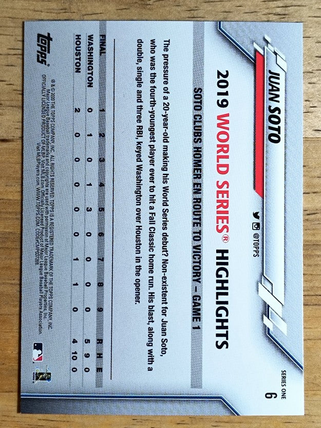 2020 Topps #6 Juan Soto WSH