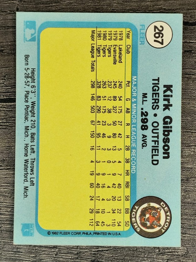 1982 Fleer #267 Kirk Gibson