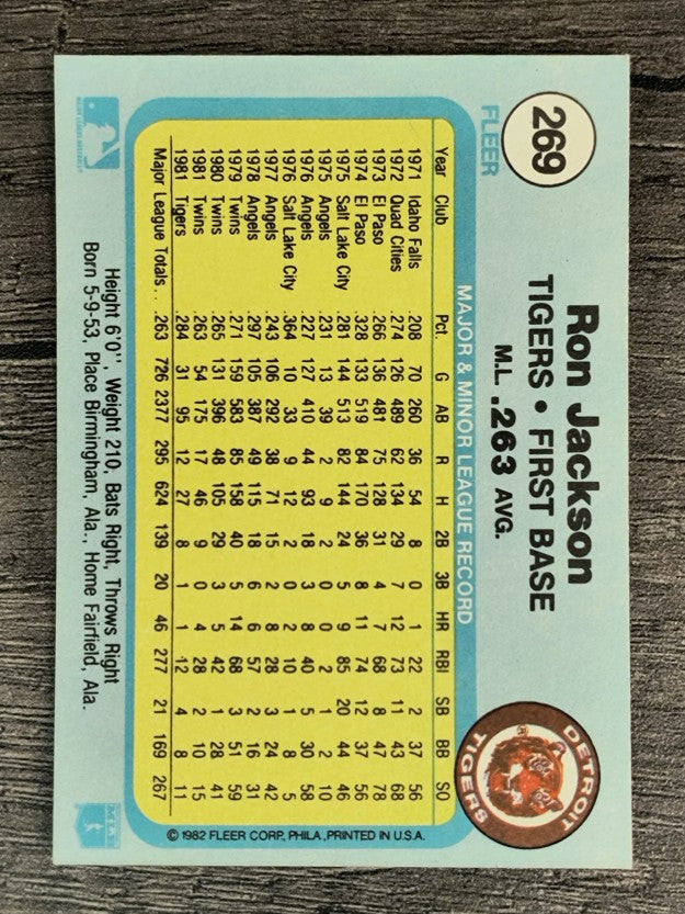 1982 Fleer #269 Ron Jackson