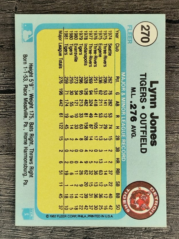 1982 Fleer #270 Lynn Jones