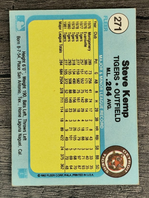 1982 Fleer #271 Steve Kemp